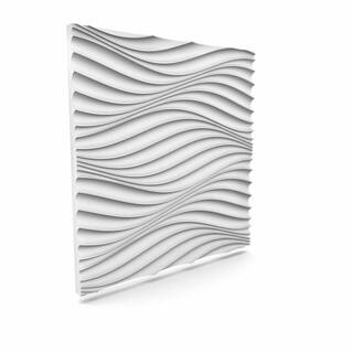 A La Maison Ceilings Wind Plain White 2 ft. x 2 ft. Seamless Foam Glue-up 3D Wall Panel (24 sq. ft.case) WD-SWP-PW-6