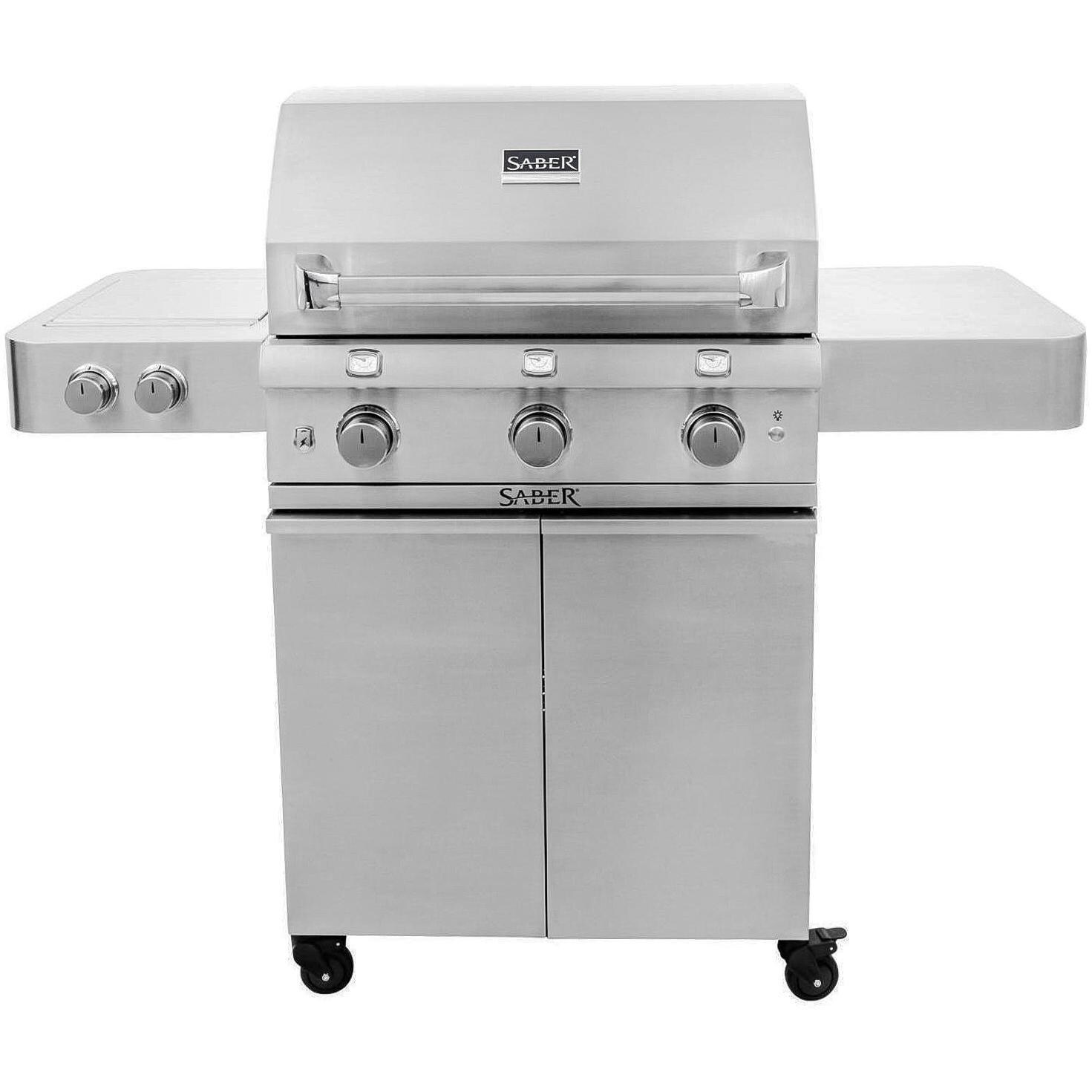 Saber Premium 500 32-Inch 3-Burner Infrared Propane Gas Grill With Dual Ring Side Burner