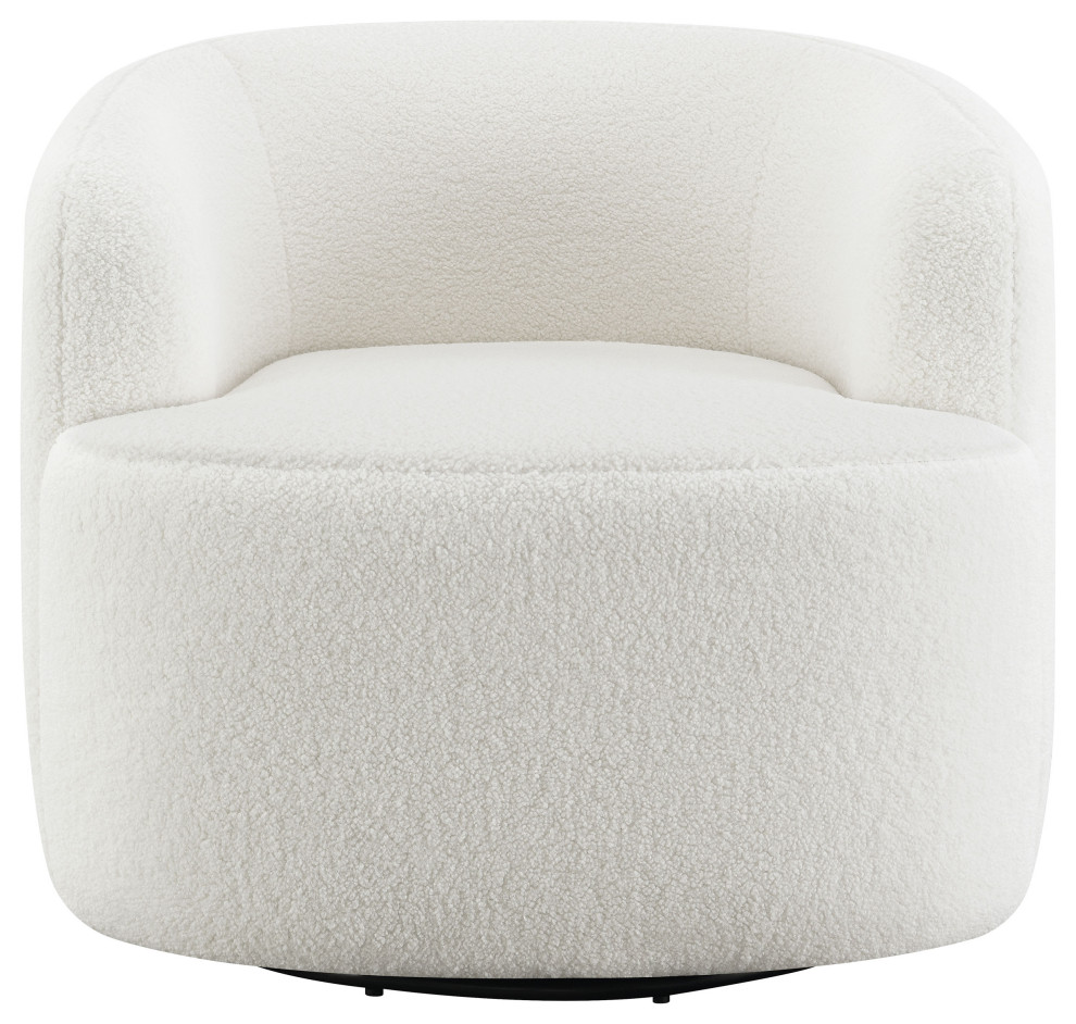 Hudson Upholstered Swivel Chair Natural   Modern   Armchairs And Accent Chairs   by Modon  Houzz