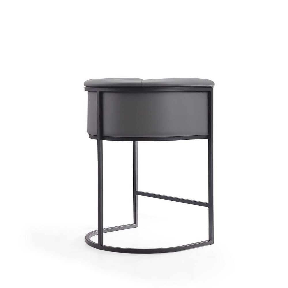 Manhattan Comfort Cosmopolitan 33.8 in. Black Metal Counter Height Bar Stool