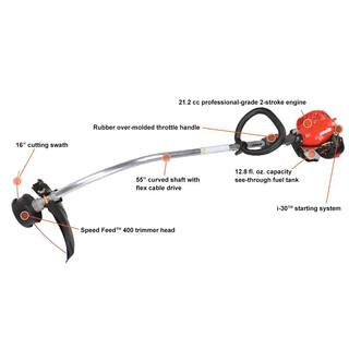 ECHO 21.2 cc Gas 2-Stroke Extended Length Curved Shaft String Trimmer GT-225L