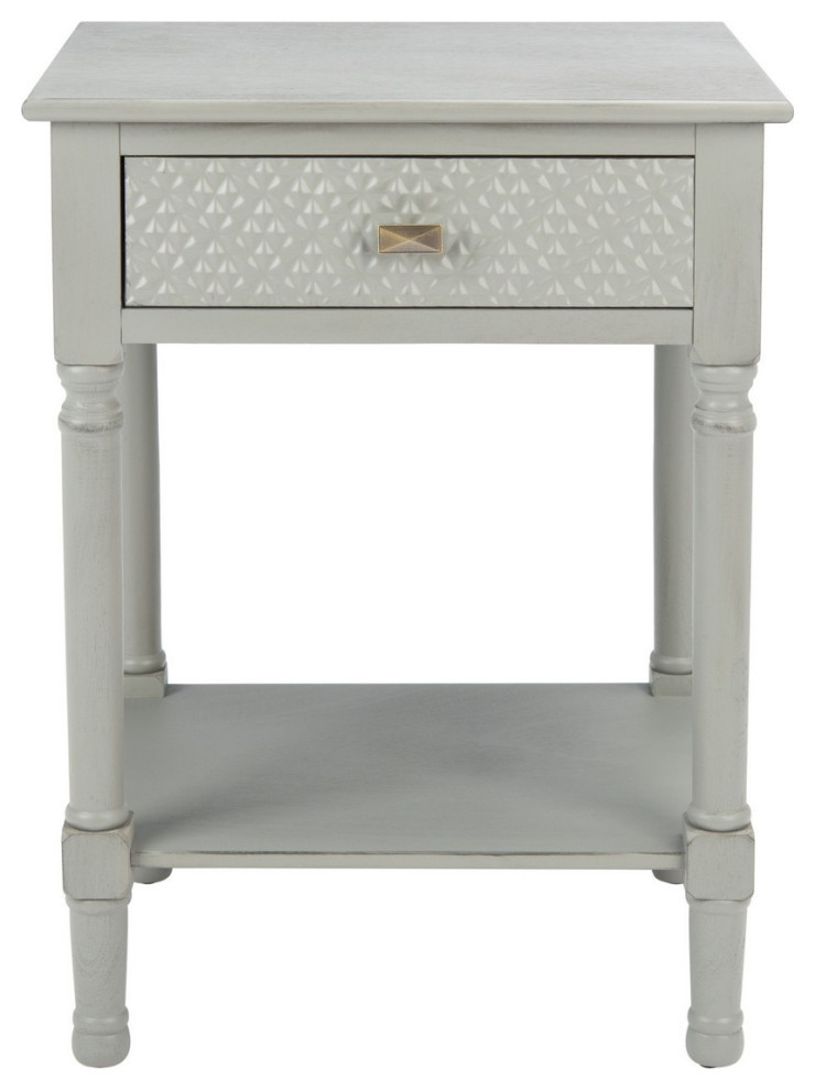 Dalton 1 Drawer Accent Table  Distressed Gray   Traditional   Side Tables And End Tables   by Rustic Home Furniture Deco  Houzz