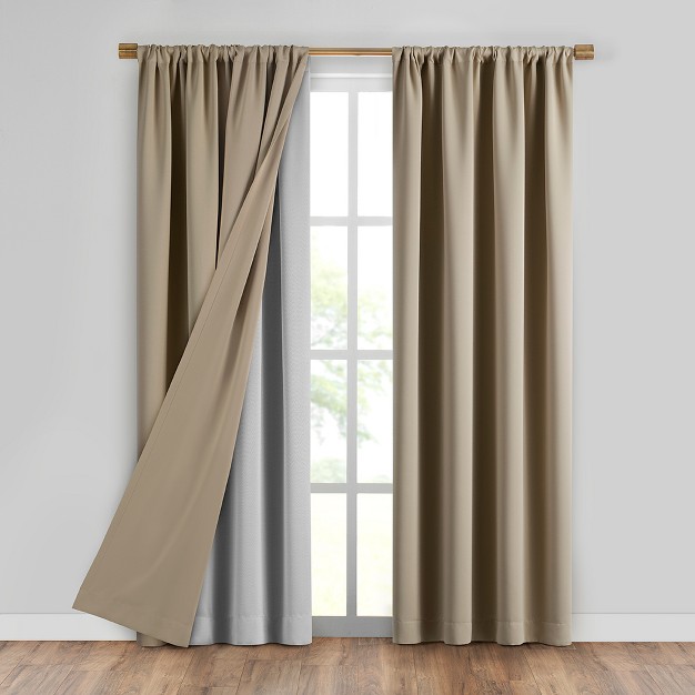 Extra Wide Thermal Blackout Single Window Curtain Liner Light Grey Sunveil