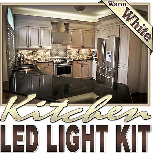 32.8' ft Warm White Kitchen Pantry Wine Rack LED Strip Lighting Complete Package Kit Lamp Light DIY - Under Counters Microwave Glass Cabinets Floor Waterproof Flexible DIY 110V-220V