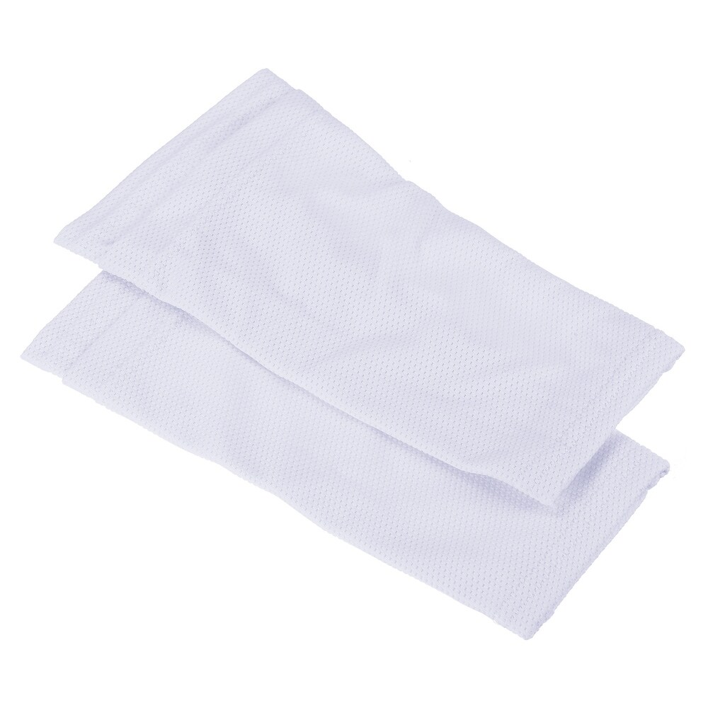 Size L Soccer Shin Guard Socks  2 Pack Breathable Sleeves for Running  White