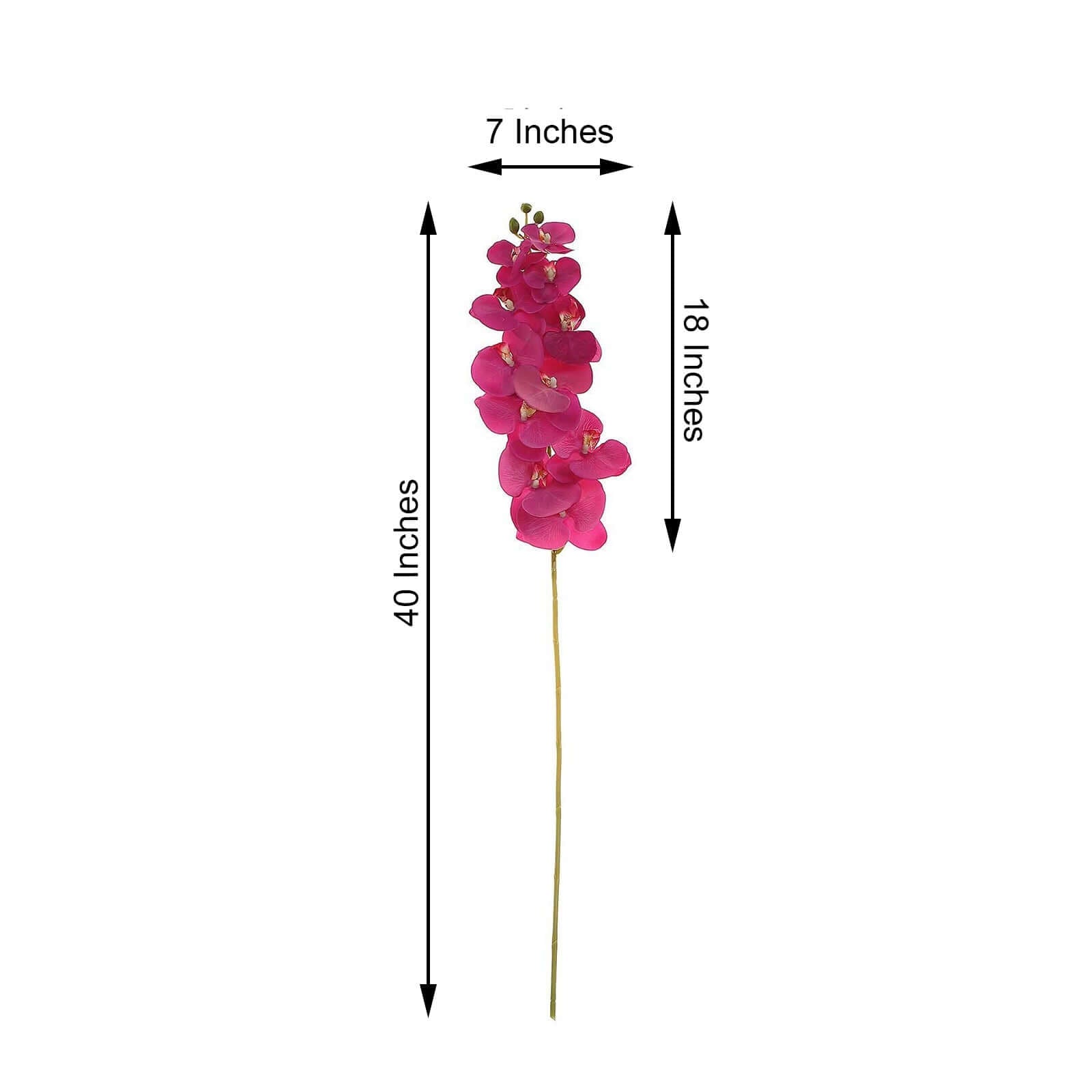 2 Stems Fuchsia Artificial Silk Orchid Flower Bouquets 40