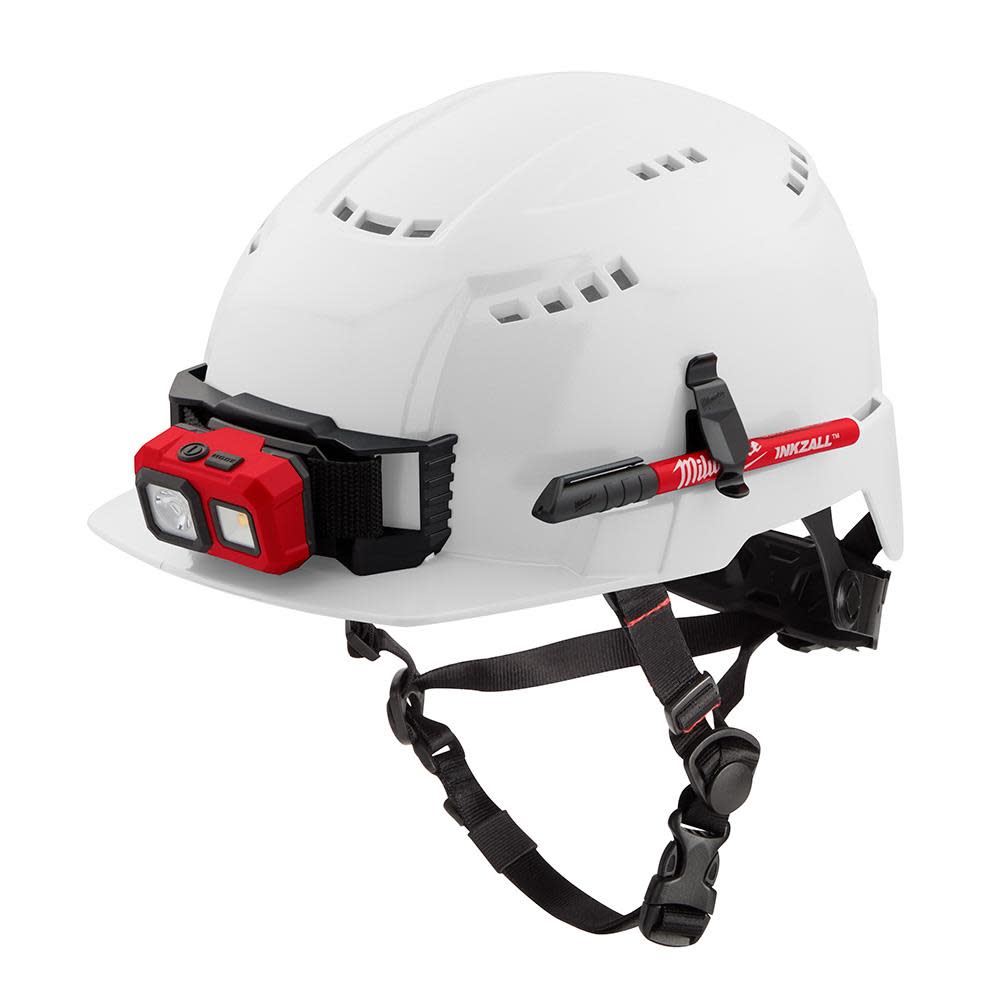 Milwaukee White Front Brim Vented Helmet with BOLT Class C ;