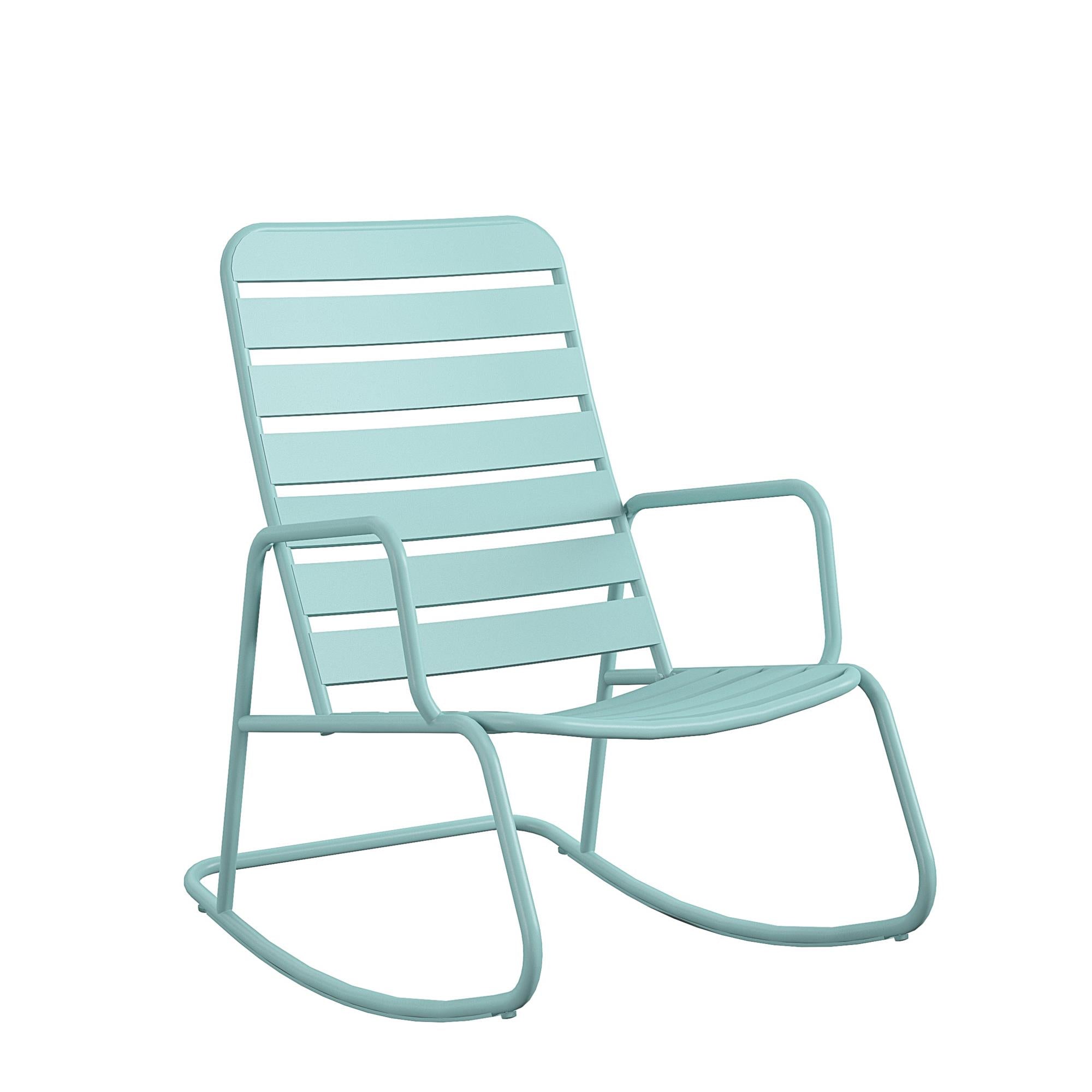 Novogratz Poolside Gossip, Roberta Outdoor/Indoor Rocking Chair, Aqua Haze