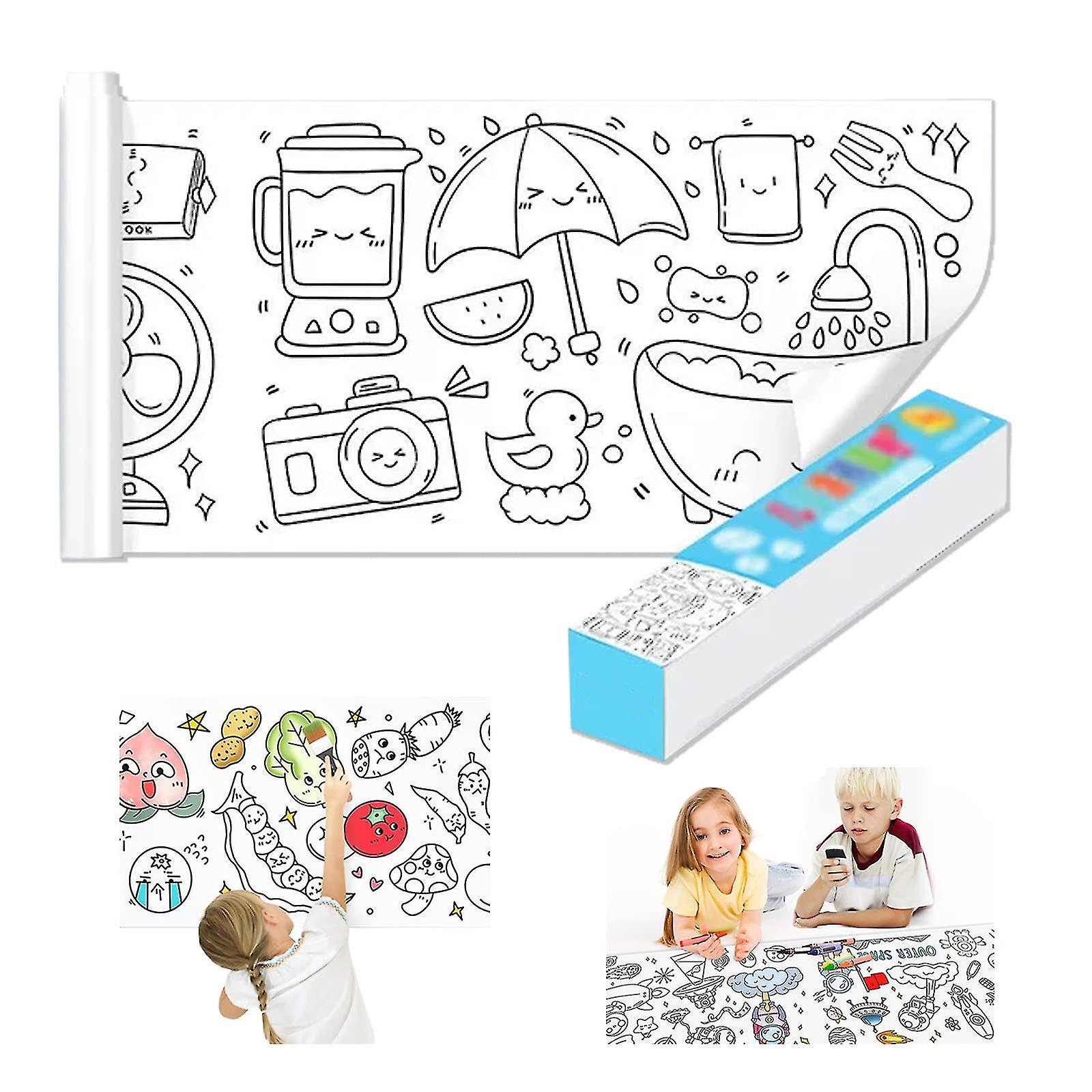 Children's Drawing Roll Diy Sticky Color Filling Paper Early Educational Toys