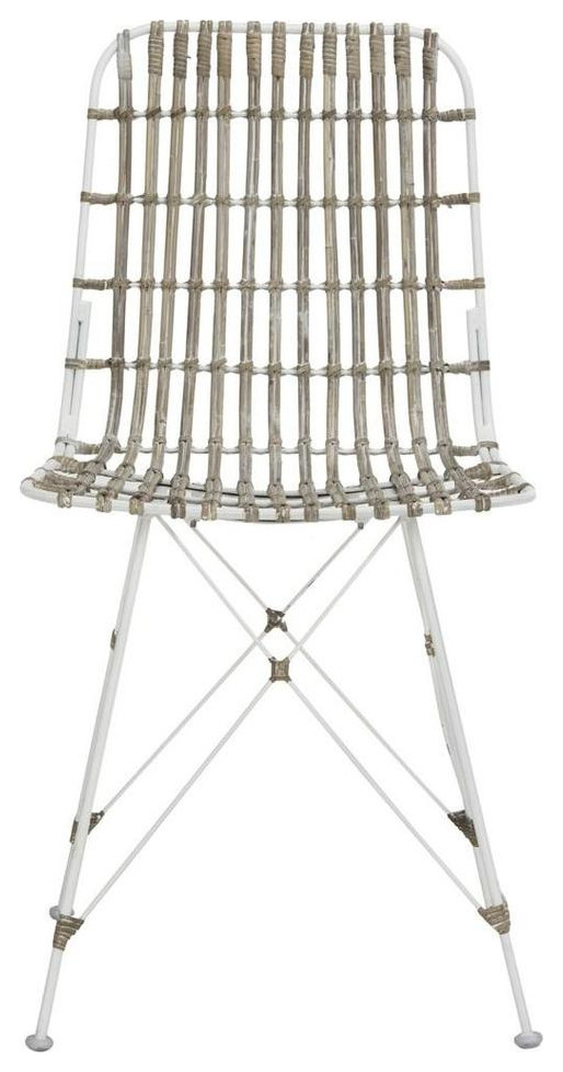 Hayes Wicker Dining Chair set of 2 White Wash   Tropical   Dining Chairs   by AED Luxury Home Decor  Houzz