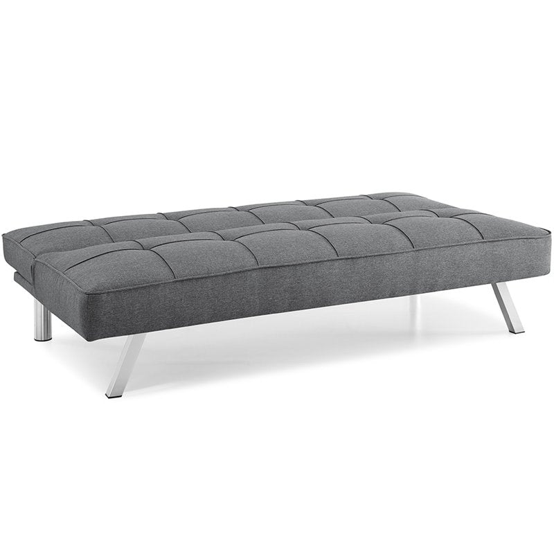 Hawthorne Collections Tufted Convertible Sleeper Sofa in Charcoal