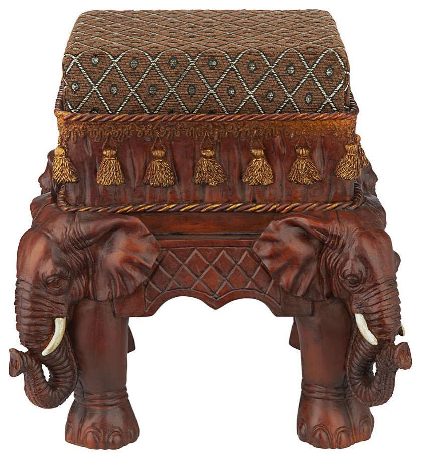 Design Toscano Maharajahs Elephant Footstool   Mediterranean   Footstools And Ottomans   by Kolibri Decor  Houzz