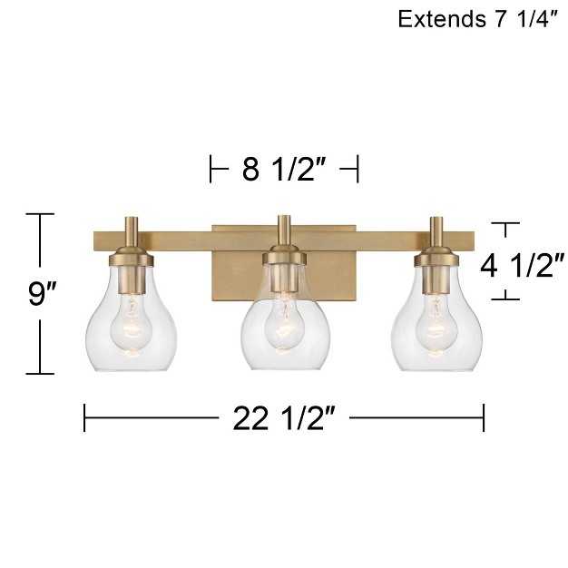 3 light Fixture Clear Globe Glass For Bedroom Bathroom