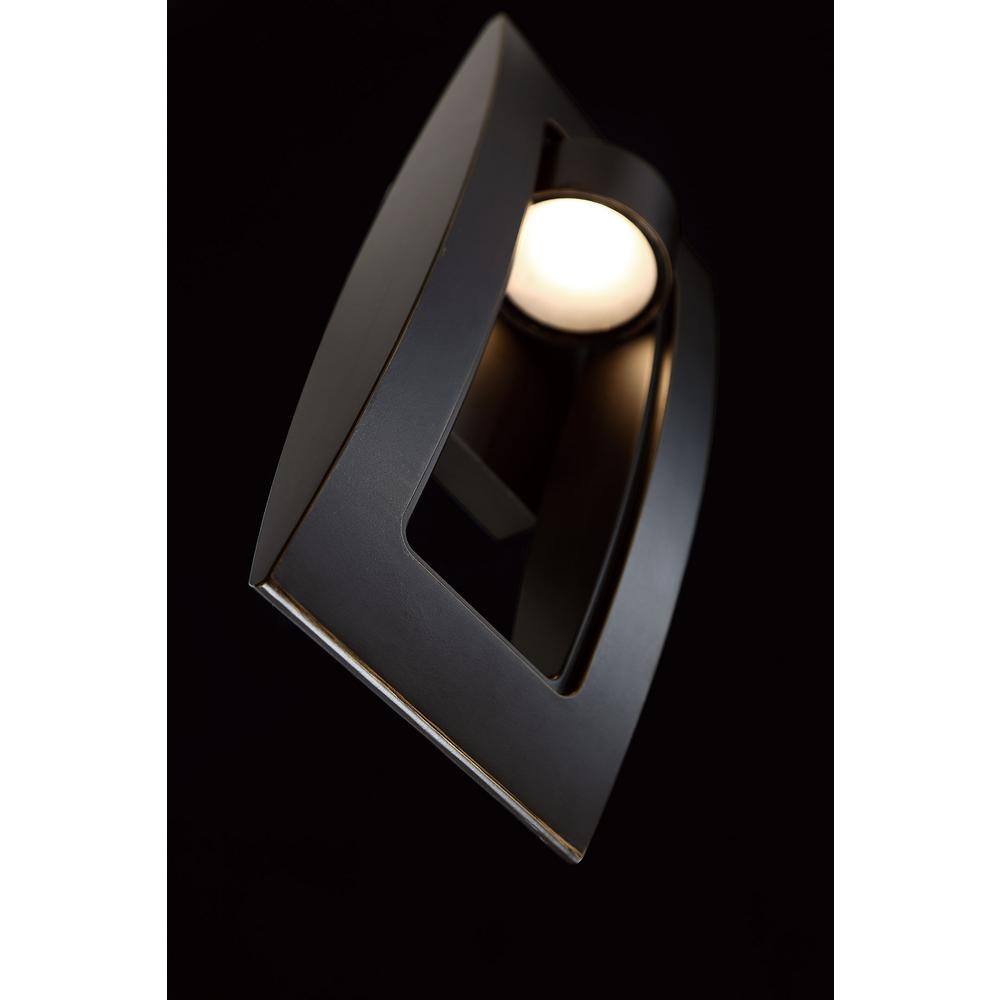 Home Decorators Collection Frolynn 1-Light Oil Rubbed Bronze with Gold Highlights Outdoor Integrated LED Wall Lantern Sconce with Etched Glass 23712