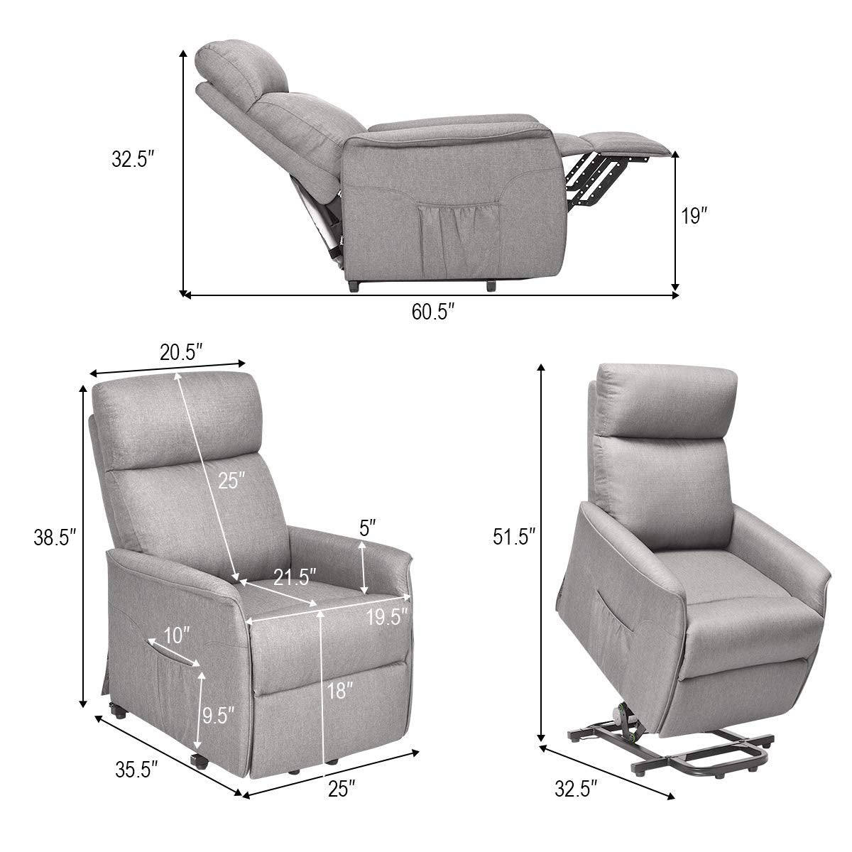 Giantex Power Lift Massage Recliner Chair for Elderly