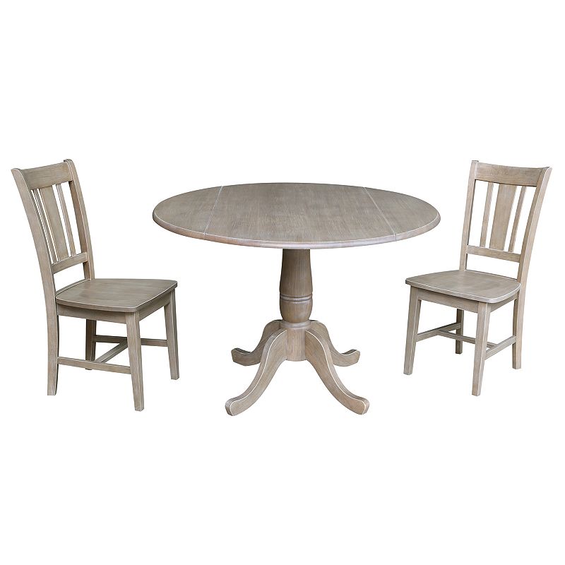 International Concepts Jordan Pedestal Table and Chairs 3-pc. Dining Set