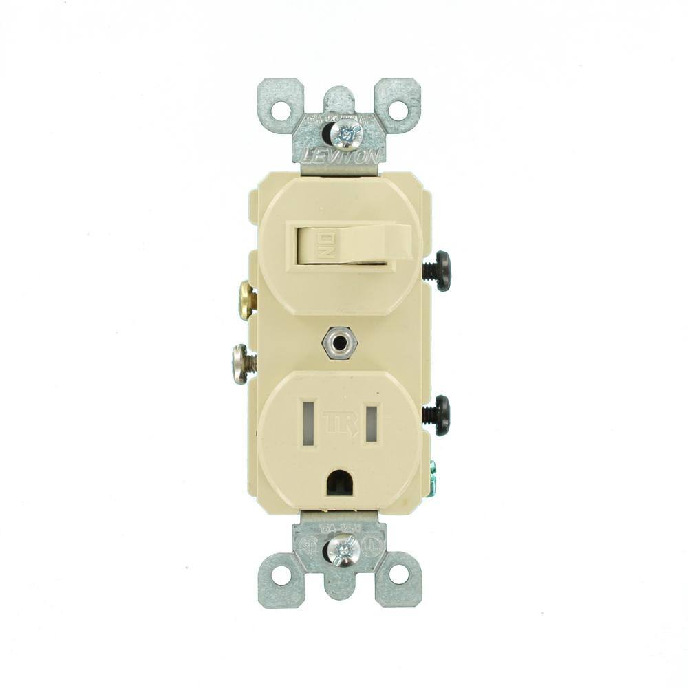 Leviton 15 Amp Tamper-Resistant Combination Switch and Outlet Ivory R51-T5225-0IS