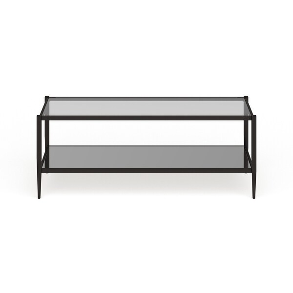 Hera 45'' Wide Rectangular Coffee Table with Mirror Shelf