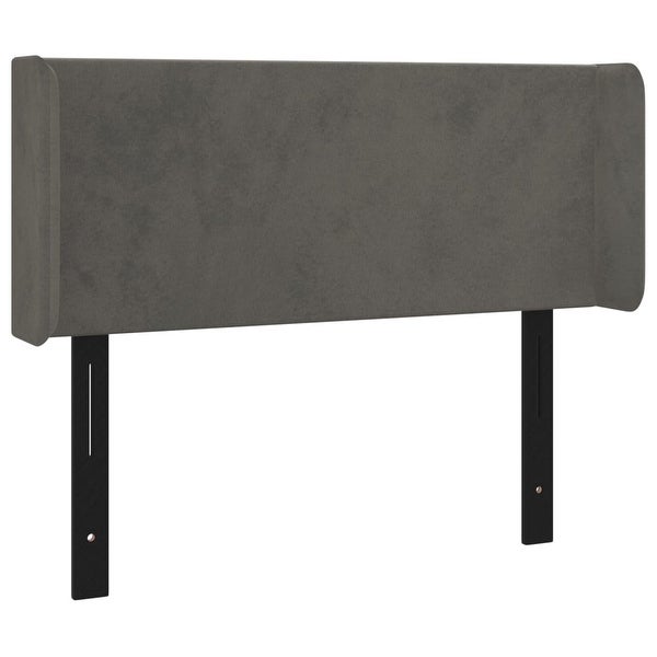 vidaXL Headboard with Ears Dark/Light Gray Velvet - - 37455491