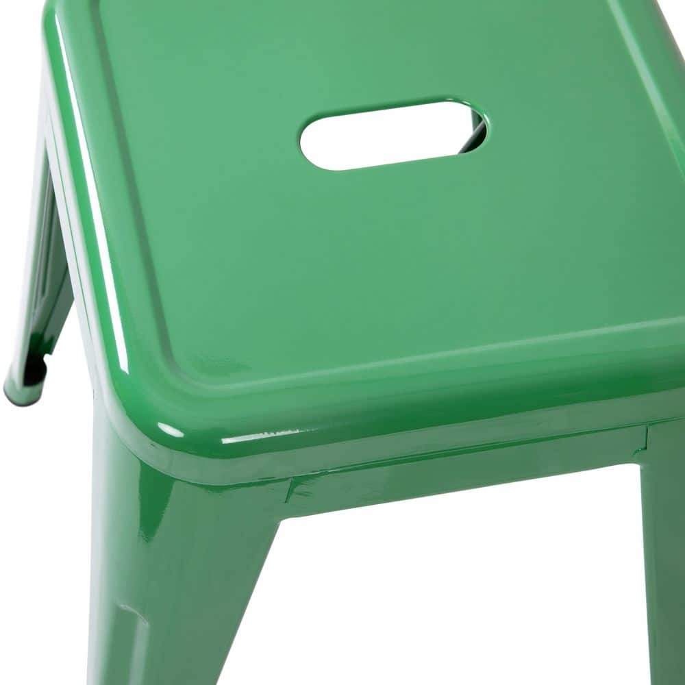 Carnegy Avenue 18 in. Green Backless Metal Bar Stool with Metal Seat Set of 4 CGA-ET-509914-GR-HD