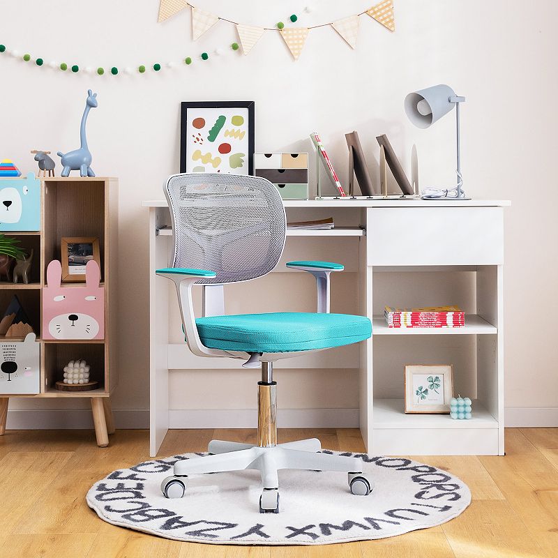 Adjustable Desk Chair with Auto Brake Casters for Kids