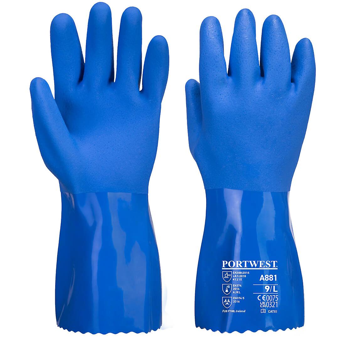 Portwest a881 marine ultra pvc chemical gauntlet gloves