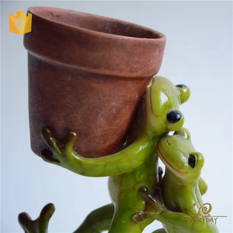 Z11161A High Quality Resin Tabletop Office Desk A Planter Pot Old Stone Frog Shape 5 Inch Flower Pot Bonsai Mini Garden Decor