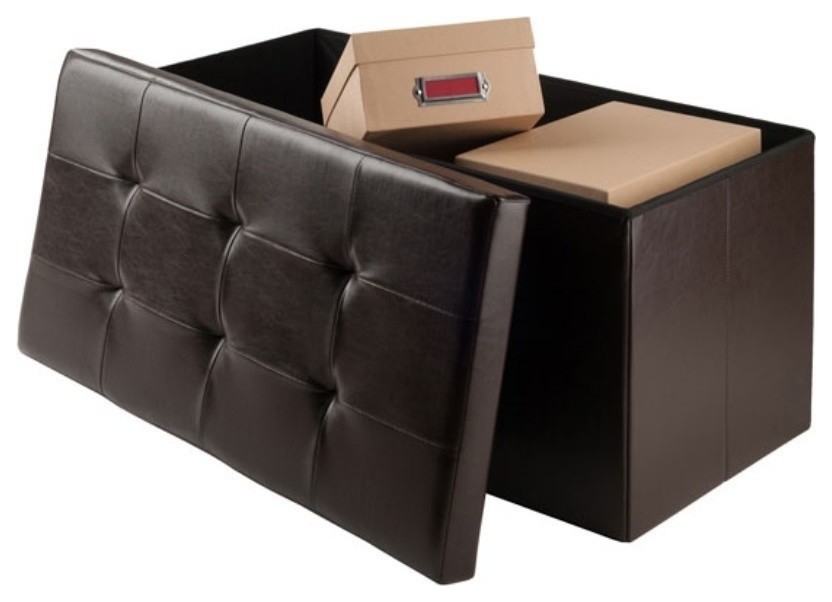 Ergode Ashford Rectangular Storage Ottoman  Espresso   Transitional   Footstools And Ottomans   by VirVentures  Houzz