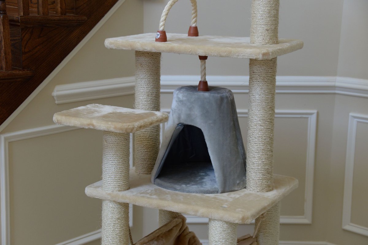 Armarkat 65-in Faux Fur Cat Tree and Condo