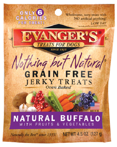 Evangers Grain Free Buffalo with Fruits and Veggies Jerky Dog Treats