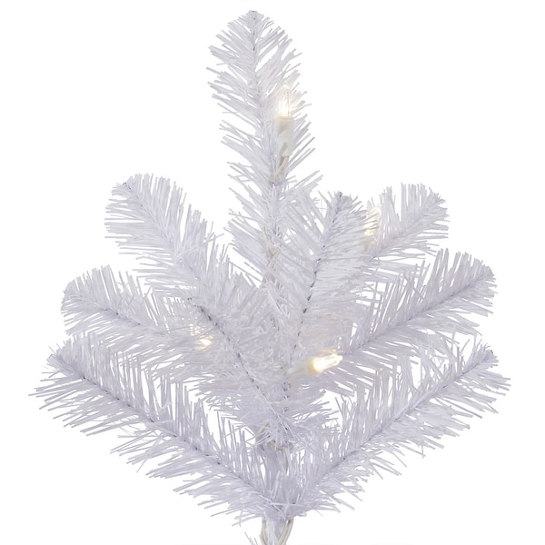 Vickerman 8.5' Crystal White Pine Slim Artificial Christmas Tree，Pure White LED Lights