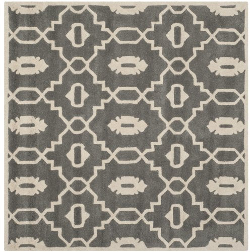 SAFAVIEH Chatham CHT745D Handmade Dark Grey / Ivory Rug