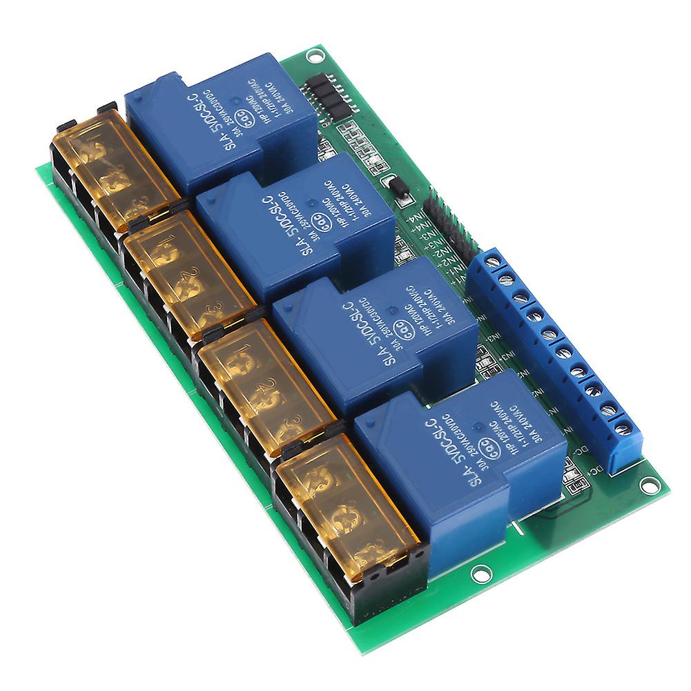 High Power Four Way Relay Module Control Panel Optocoupler Isolation 30a Yyg-4 Dc5v