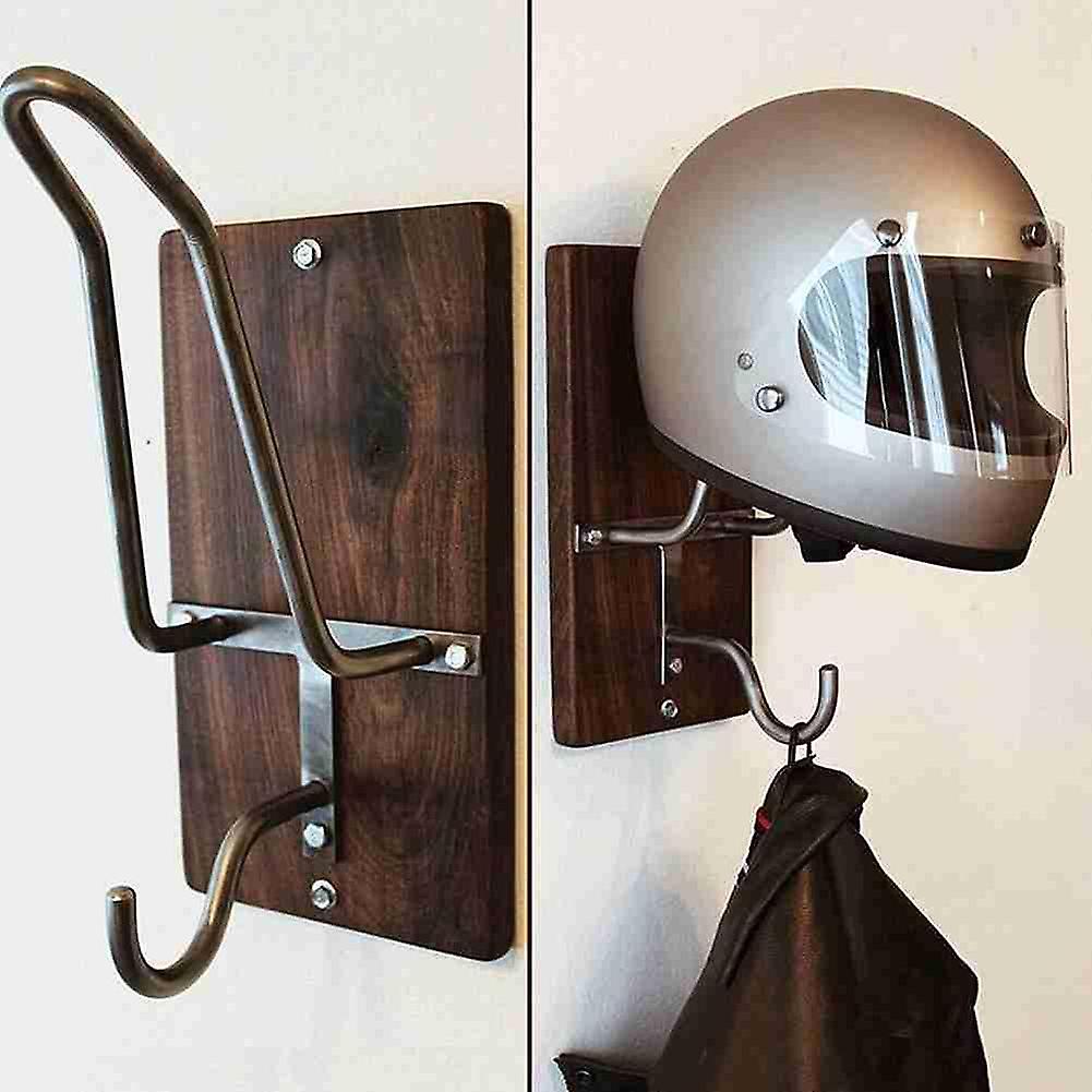 Motorcycle Helmet Rack Jacket Wooden Hook