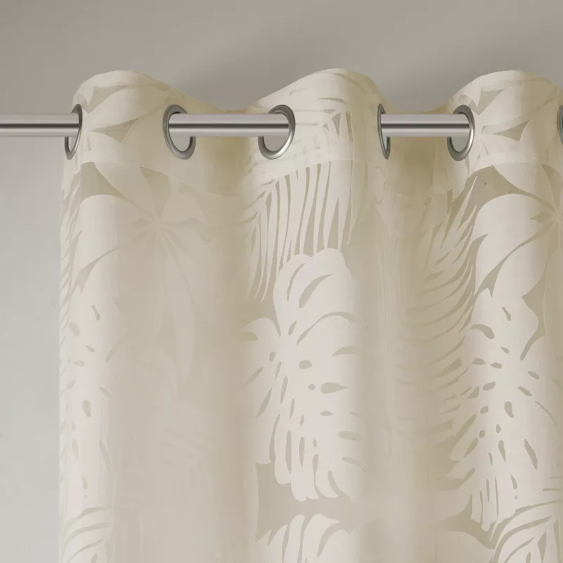 Madison Park 1-Panel Kauna Palm Leaf Sheer Grommet Window Curtain