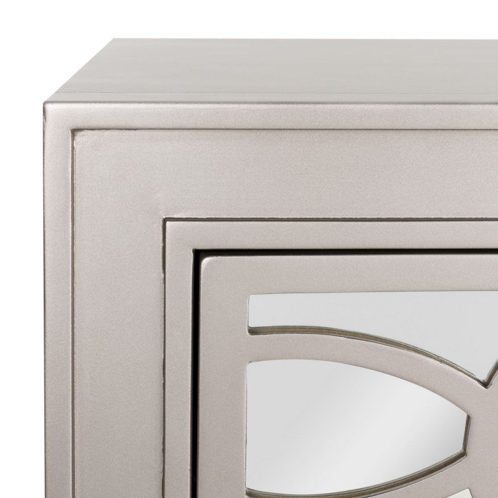 Joy 3 Drawer Chest Champagne/ Nickel Mirror   Transitional   Accent Chests And Cabinets   by Peachtree Fine Furniture  Houzz