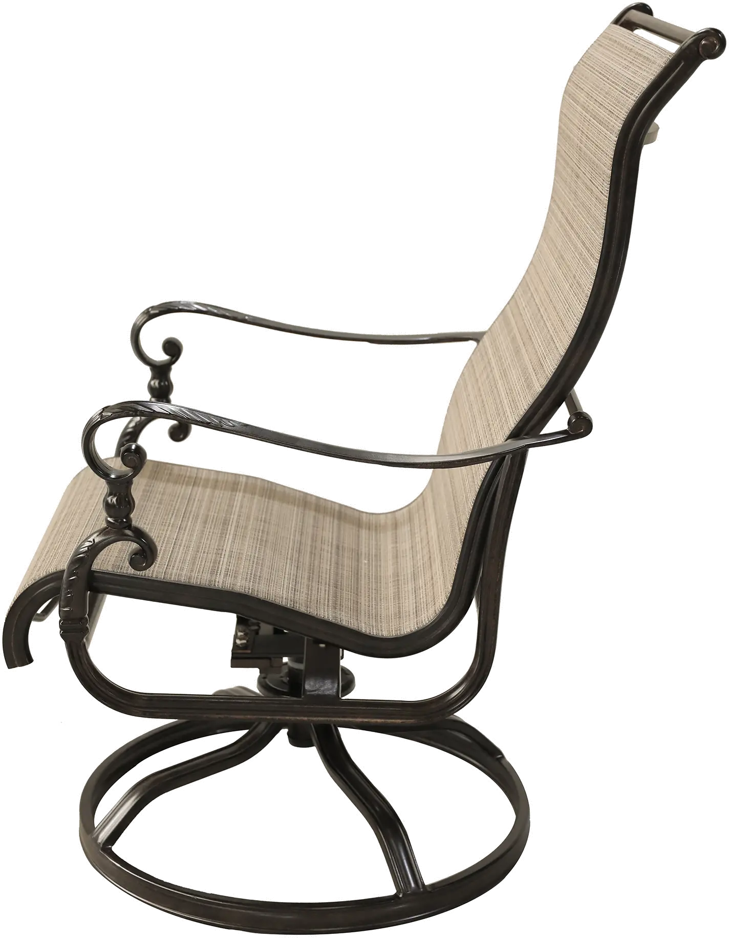 Montreal Cinnamon Sling Swivel Patio Chair