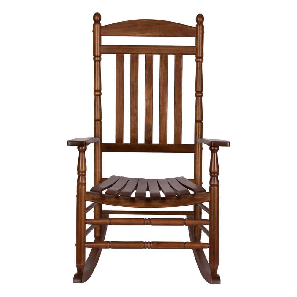 Shine Company Rhode Island Porch Rocker Oak Wood Outdoor Rocking Chair