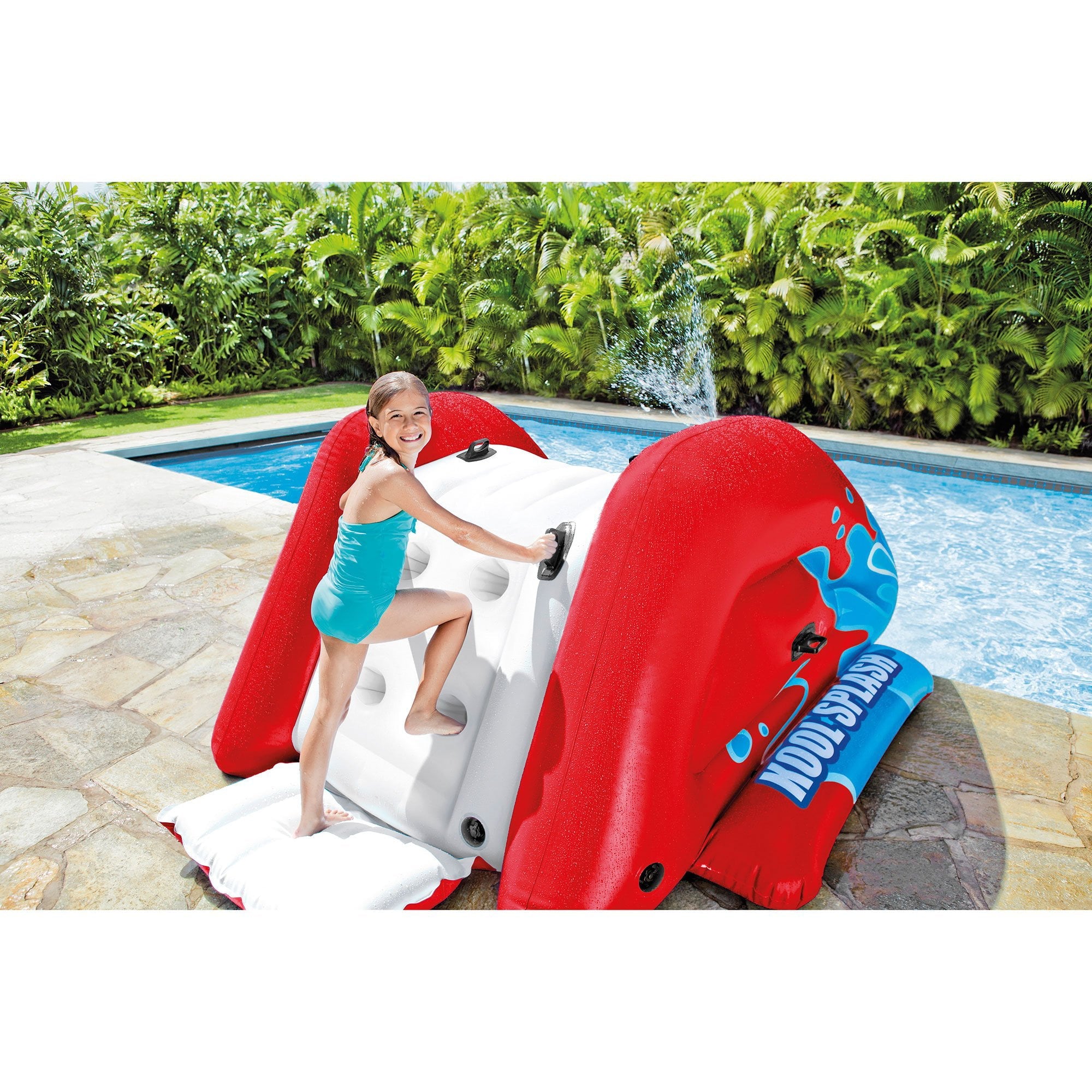 Intex Inflatable Pool Water Slide, Red & Intex Inflatable Pool Water Slide, Blue