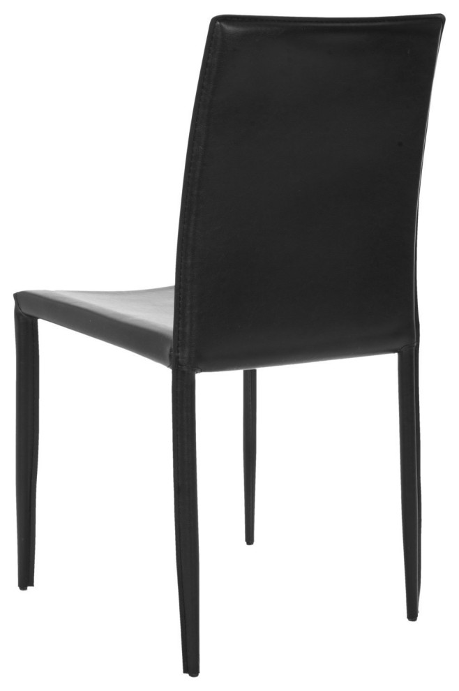 Set of 2 Transitional Dining Chair  Metal Frame With Faux Leather Cover  Black   Transitional   Dining Chairs   by Decor Love  Houzz