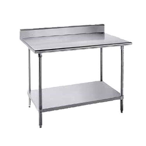 Advance Tabco KLG-305 Work Table with Undershelf and Backsplash， 30