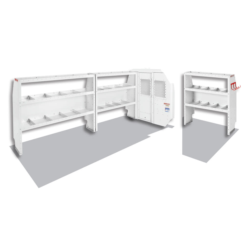 Commercial Shelving Package for Full-Size， 148 Inch Wheel Base Ford Transit Vans ;