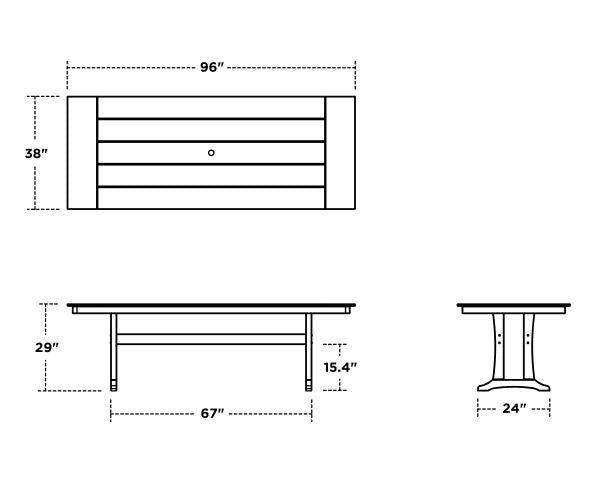 POLYWOOD 96 Outdoor Dining Tables - Farmhouse Style