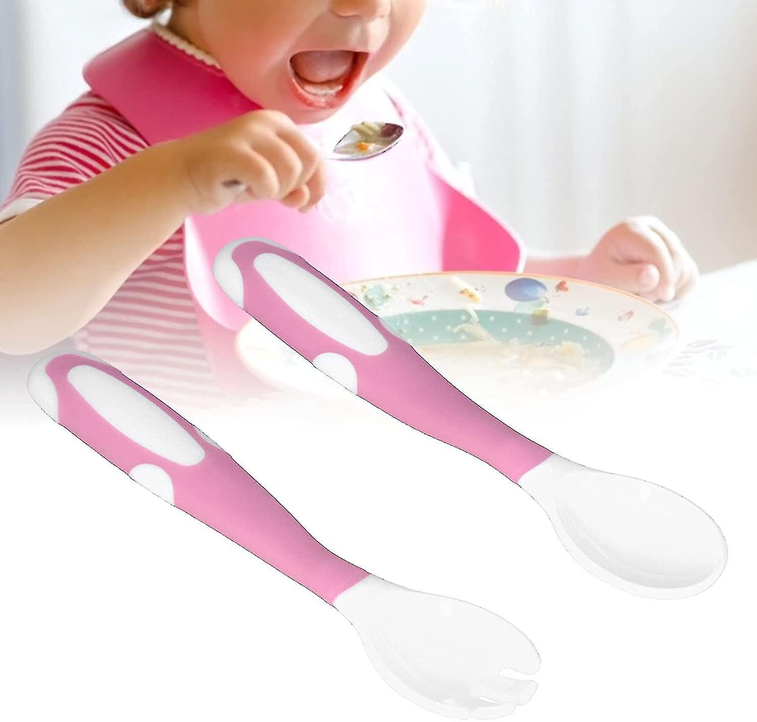 2023-baby Utensils Set， Toddler Fork Baby Training For Children(pink)