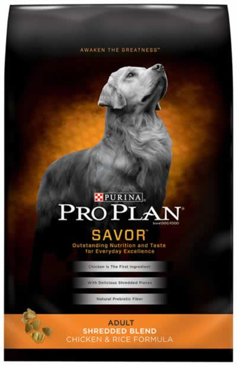 Pro Plan Savor Shredded Blend Chicken and Rice Dog Food， 6 Lb.