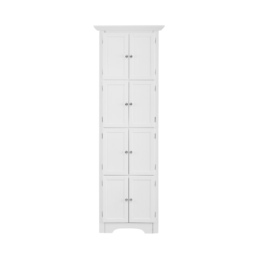 Tall Storage Cabinet with Doors and 4 Shelves for Living Room