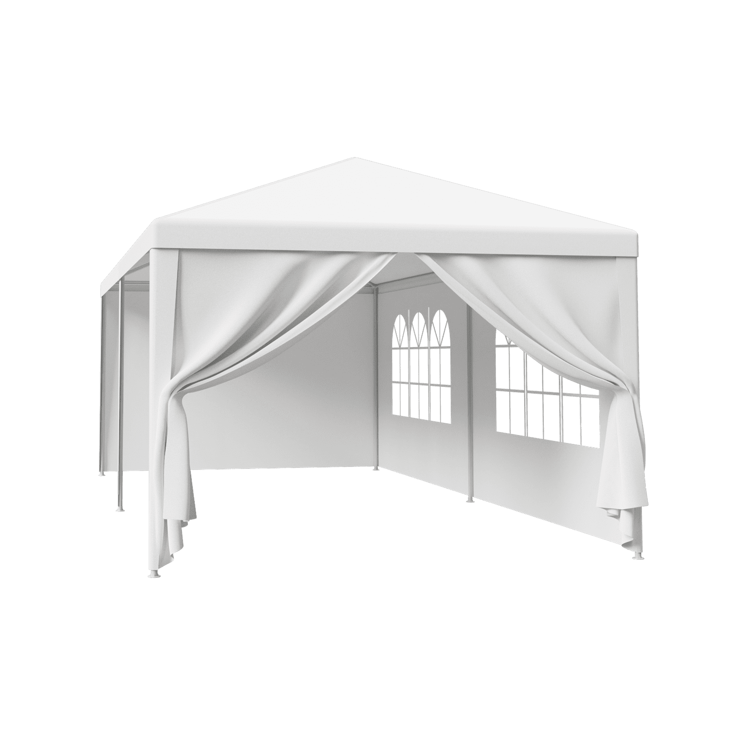 ZENY Outdoor Wedding Party Tent Gazebo Canopy White 4 Walls W/Windows + 2 Solid Walls 10 x 20'