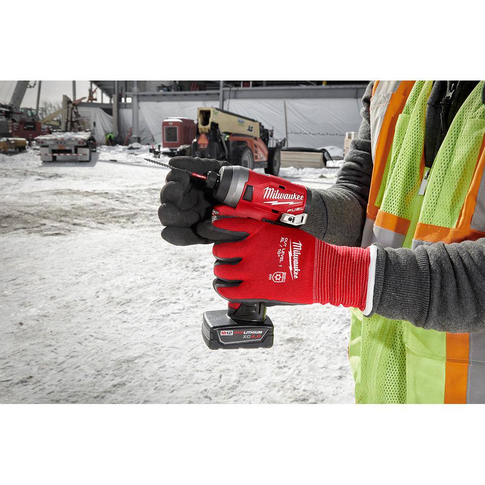 MW Medium Red Latex Level 1 Cut Resistant Insulated Winter Dipped Work Gloves 48-22-8911