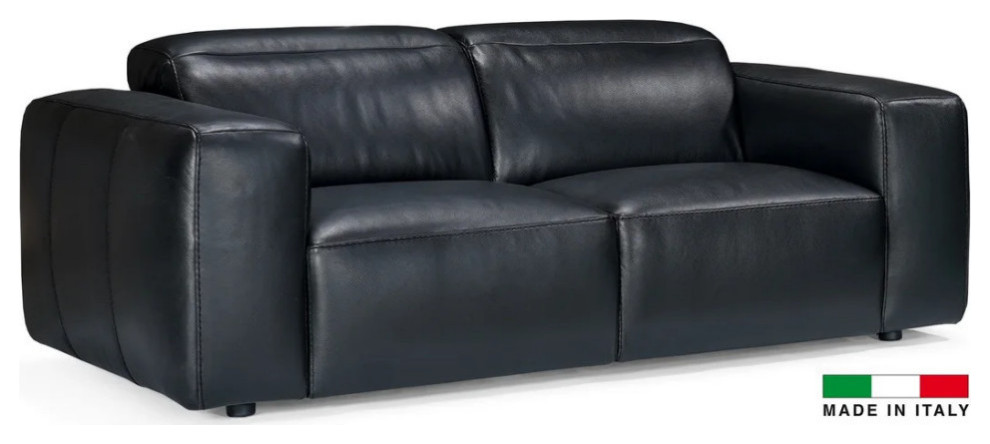 Nicholas Leather Sofa  Made in Italy  Black   Contemporary   Loveseats   by Rustic Home Furniture Deco  Houzz