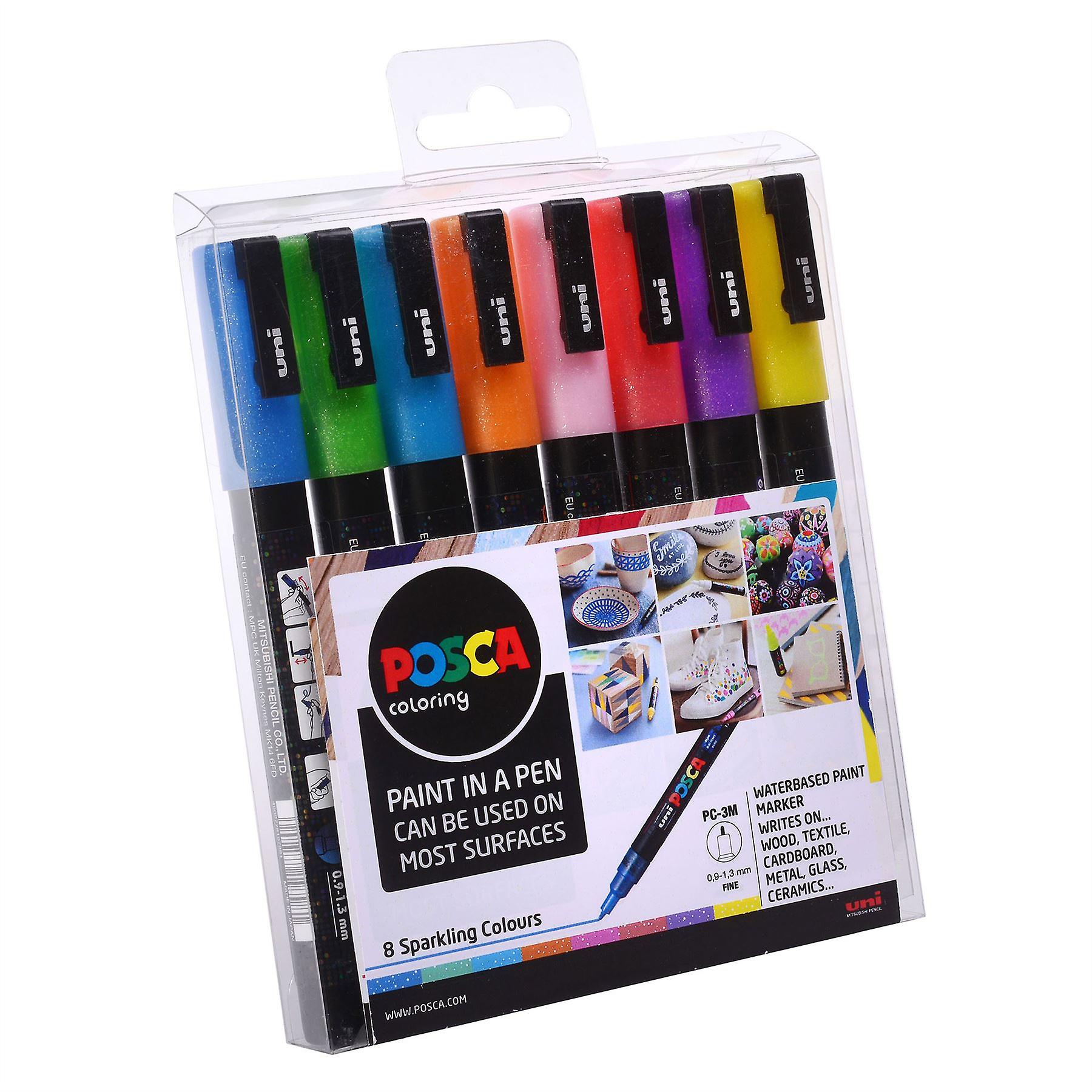 Uni Posca Markers PC-3M 8pc Set of Sparkling Colours